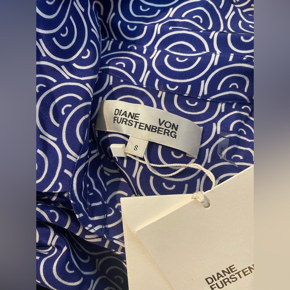 DIANE VON FURSTENBERG-Wome’s Shirt Dress-Emery Silk Crepe De Chine Belted Sz: S. - Picture 5 of 5